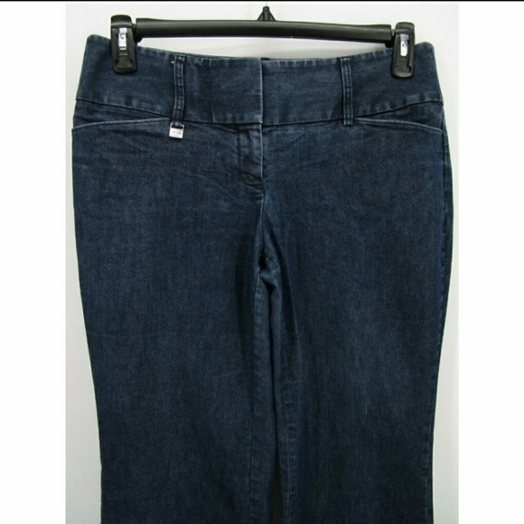 Express Editor Stretch Cropped Wide Leg Pants Dark Blue Wash Woman's Size 6 EUC - Picture 3 of 8